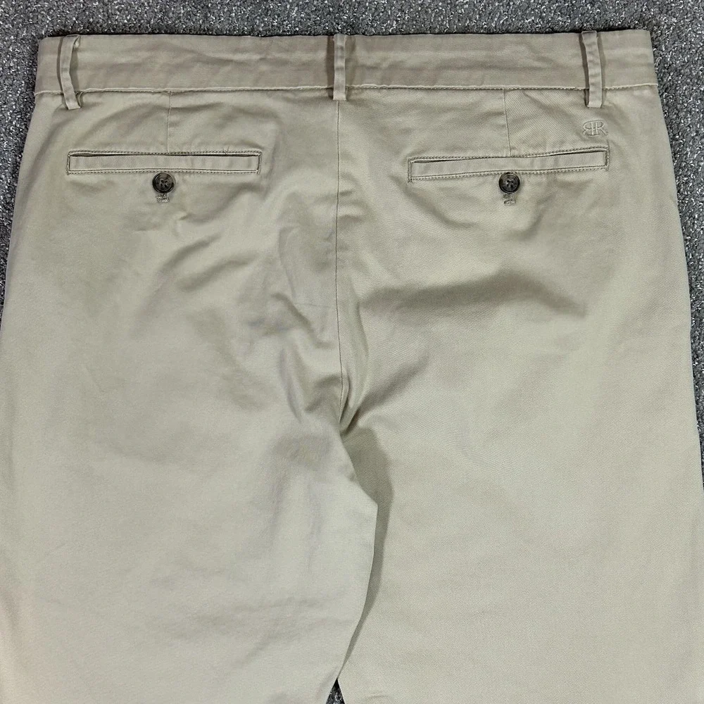 Banana Republic Men's Chino Pants 36x32 Khaki Beige Stretch Flat Front